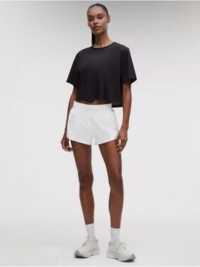 Lululemon Hotty Hot High-Rise Lined Shorts 4” White | Size 10 | Running Athletic